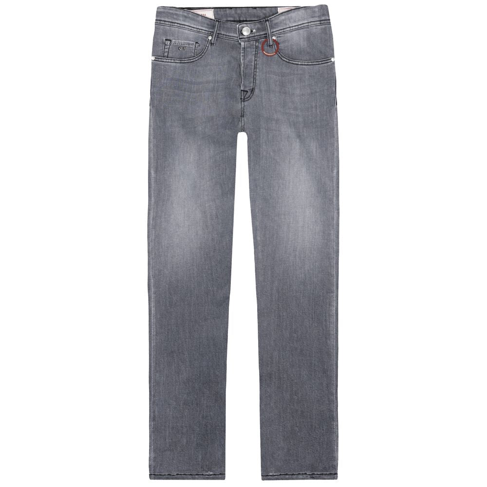 Gray Cotton Jeans & Pant