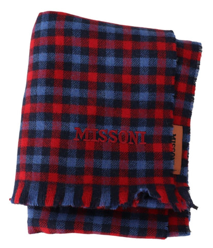 Multicolor Check Wool Unisex Neck Wrap Shawl