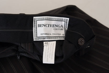 Black Stripes Viscose Dress Pants