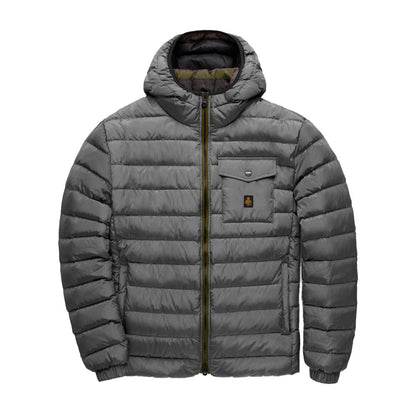 Gray Nylon Men's Down Jacket