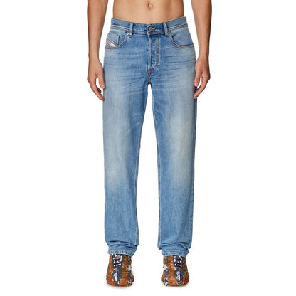 Light Blue Cotton Men's Regular-Fit Jean