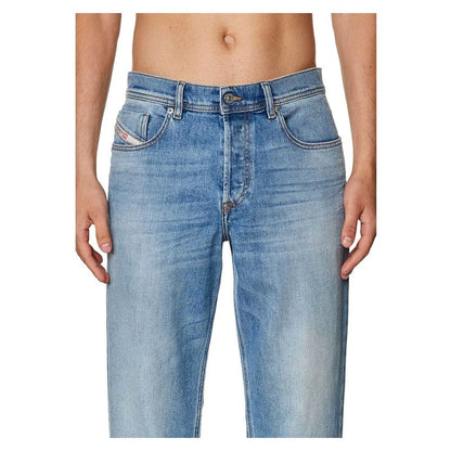 Light Blue Cotton Men's Regular-Fit Jean