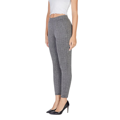 Black Polyester Skinny Pant