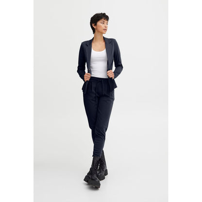 Blue Polyester Pant