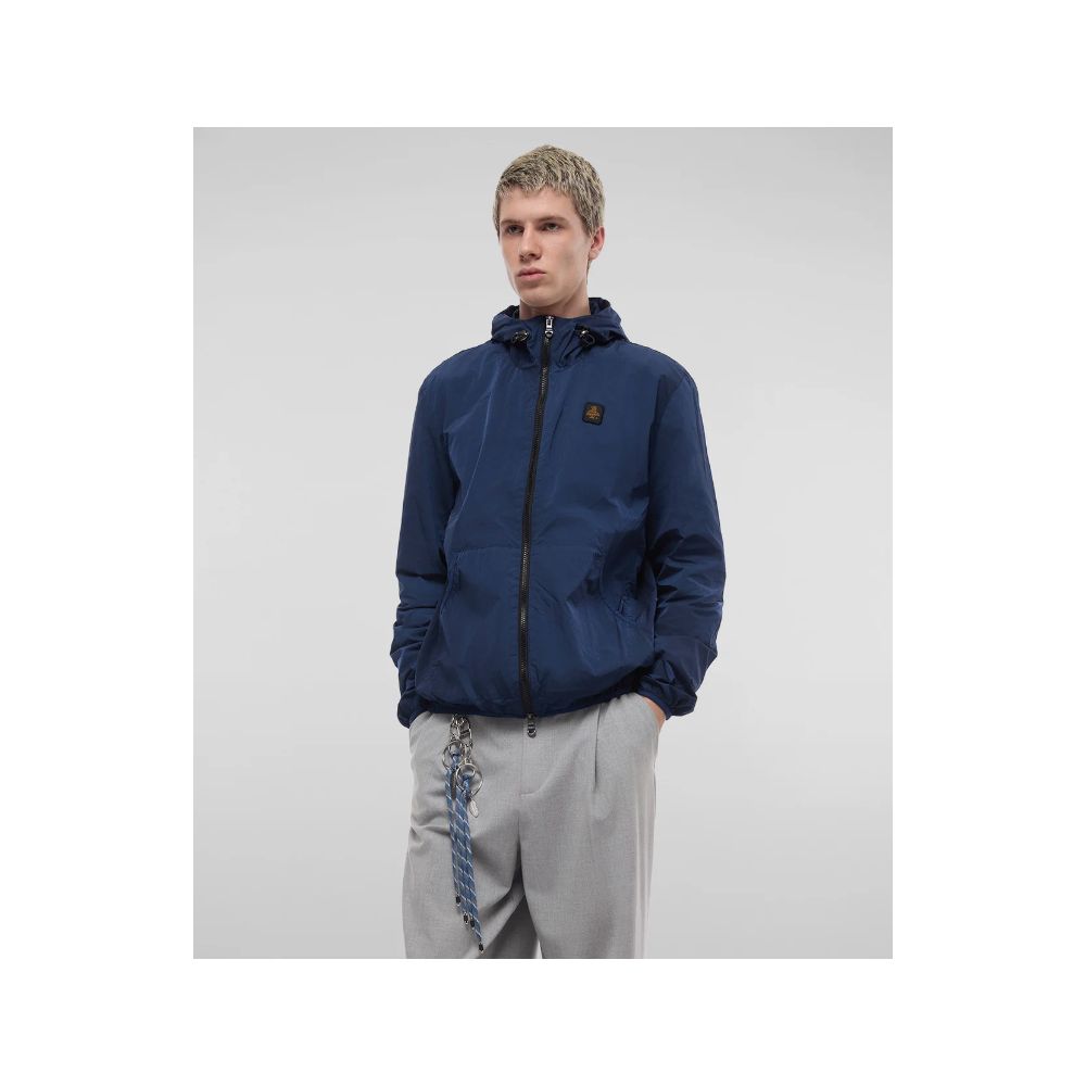 Blue Polyamide Men's Summer Jacket