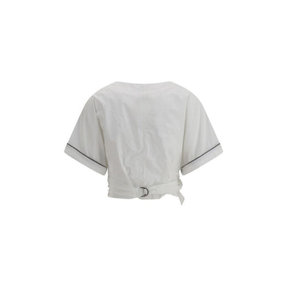 Buckle-knotted waist Blouse