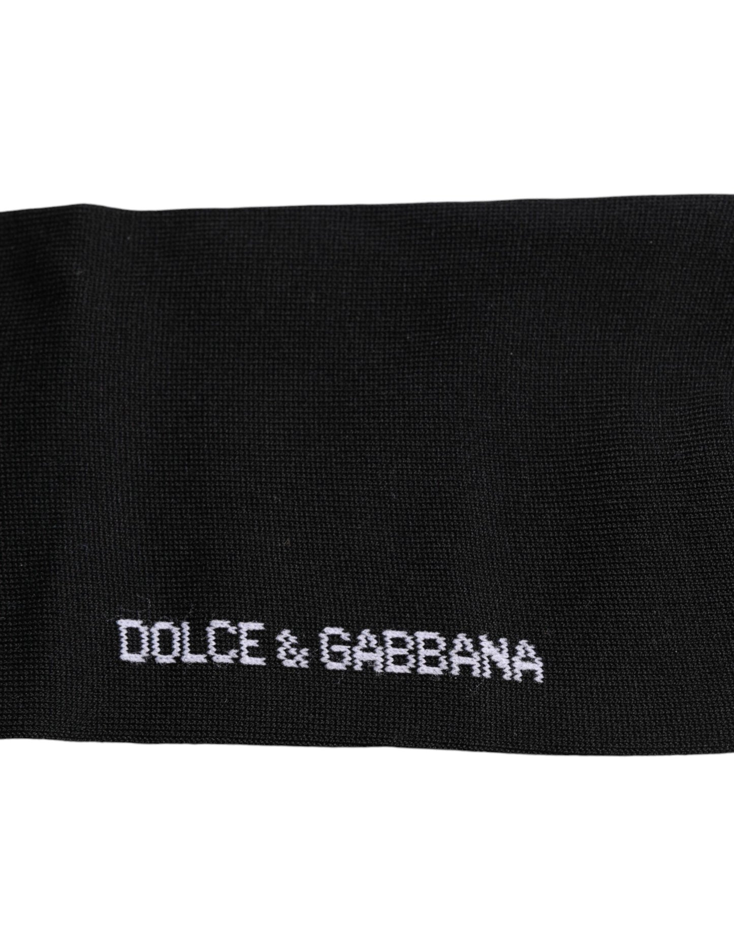 Black DG Logo Print Cotton Over Calf Socks