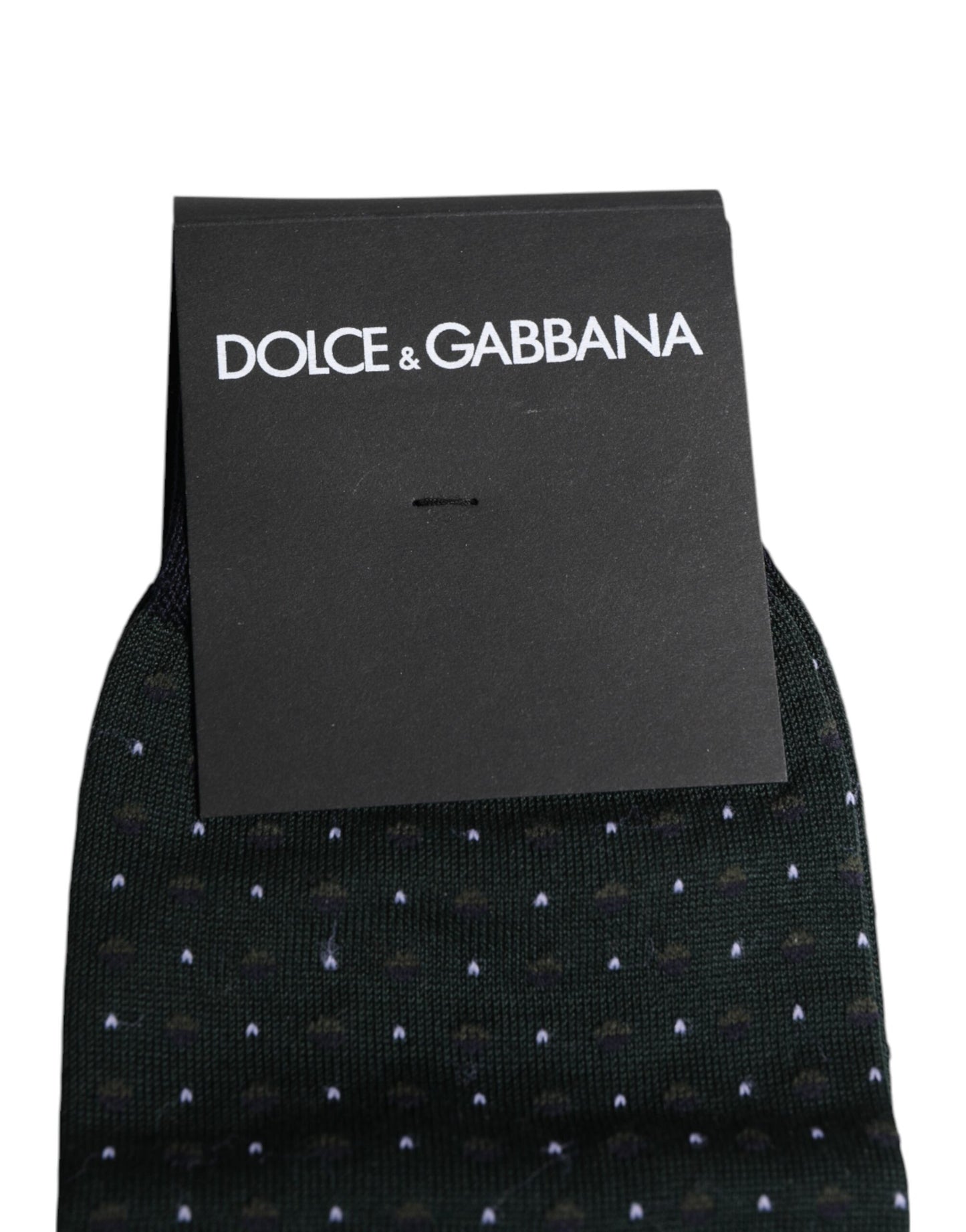 Black Polka Dots Cotton Mid Calf Socks