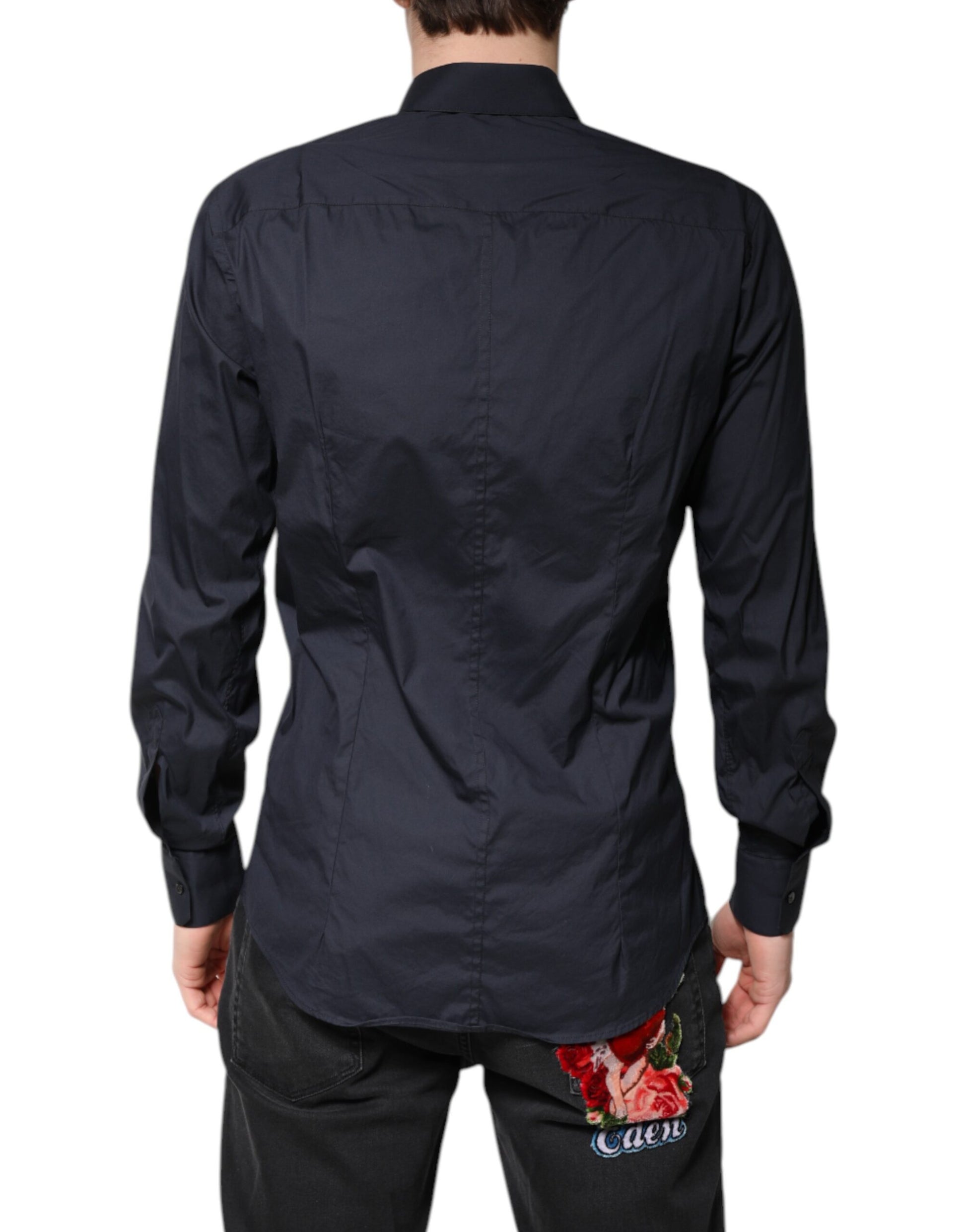 Dark Blue MARTINI Cotton Formal Dress Shirt