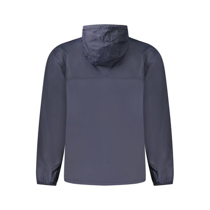 Blue Polyamide Men's Waterproof Jacket