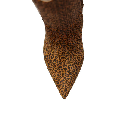 Leopard-Print Leather Boots