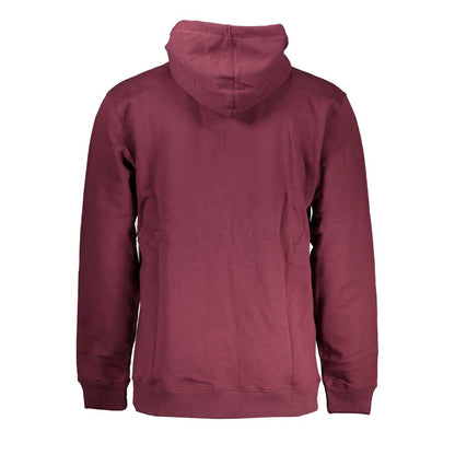 Red Cotton Men Sweater with Hood