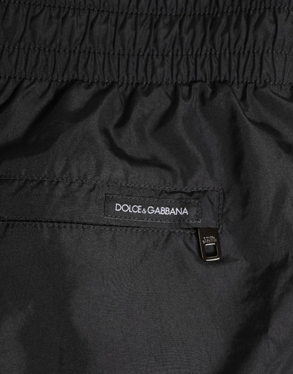 Black Drawstring Beachwear Men Shorts Swimwear