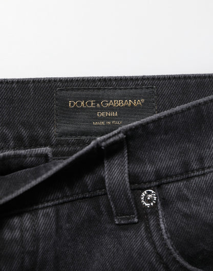 Black Denim Wide Leg Relaxed Fit Pants Jeans