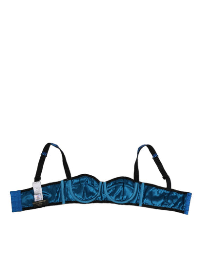 Blue Sequin Embellished Balconnet Bra Underwear