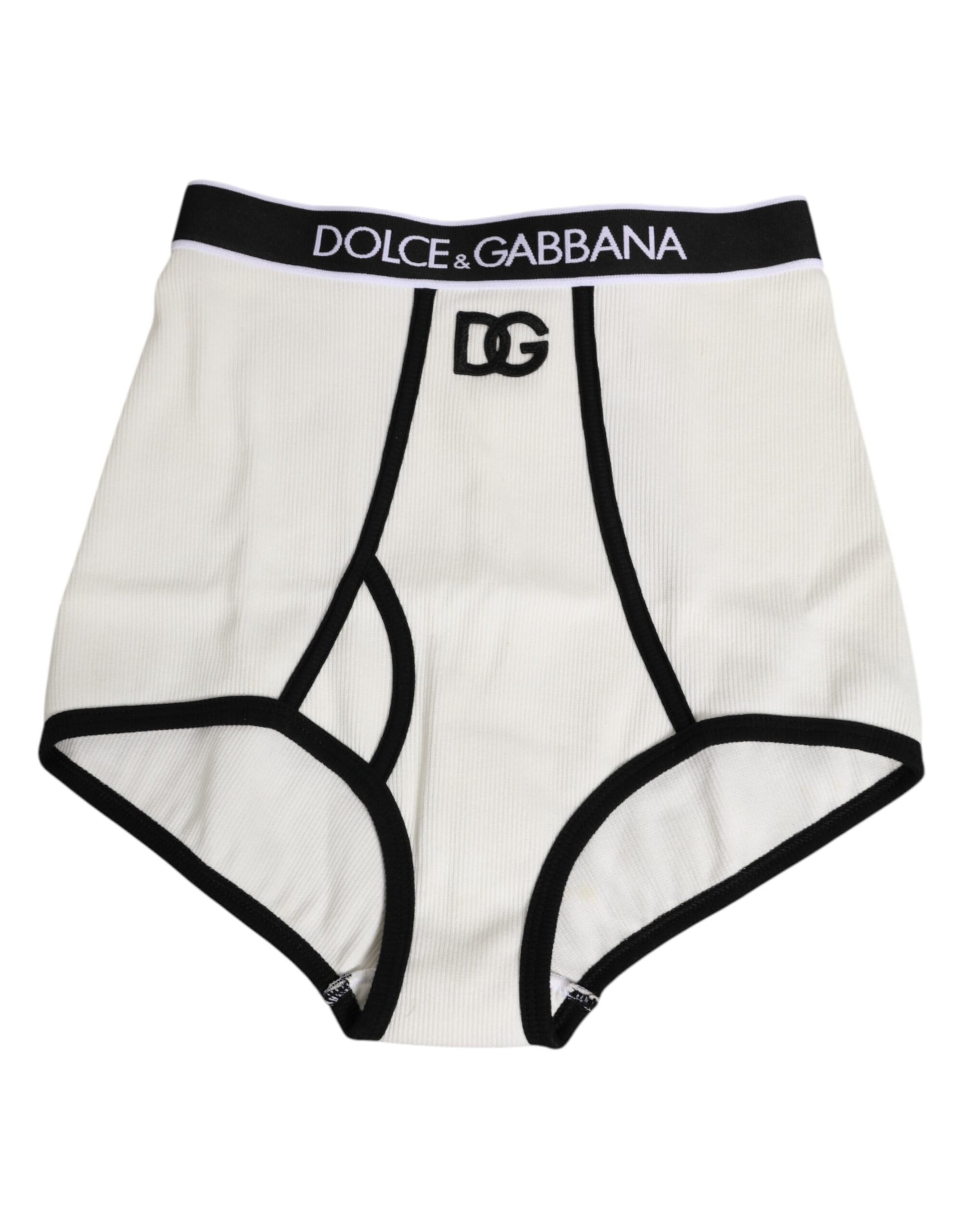 White Cotton Stretch High Waist Culotte Underwear