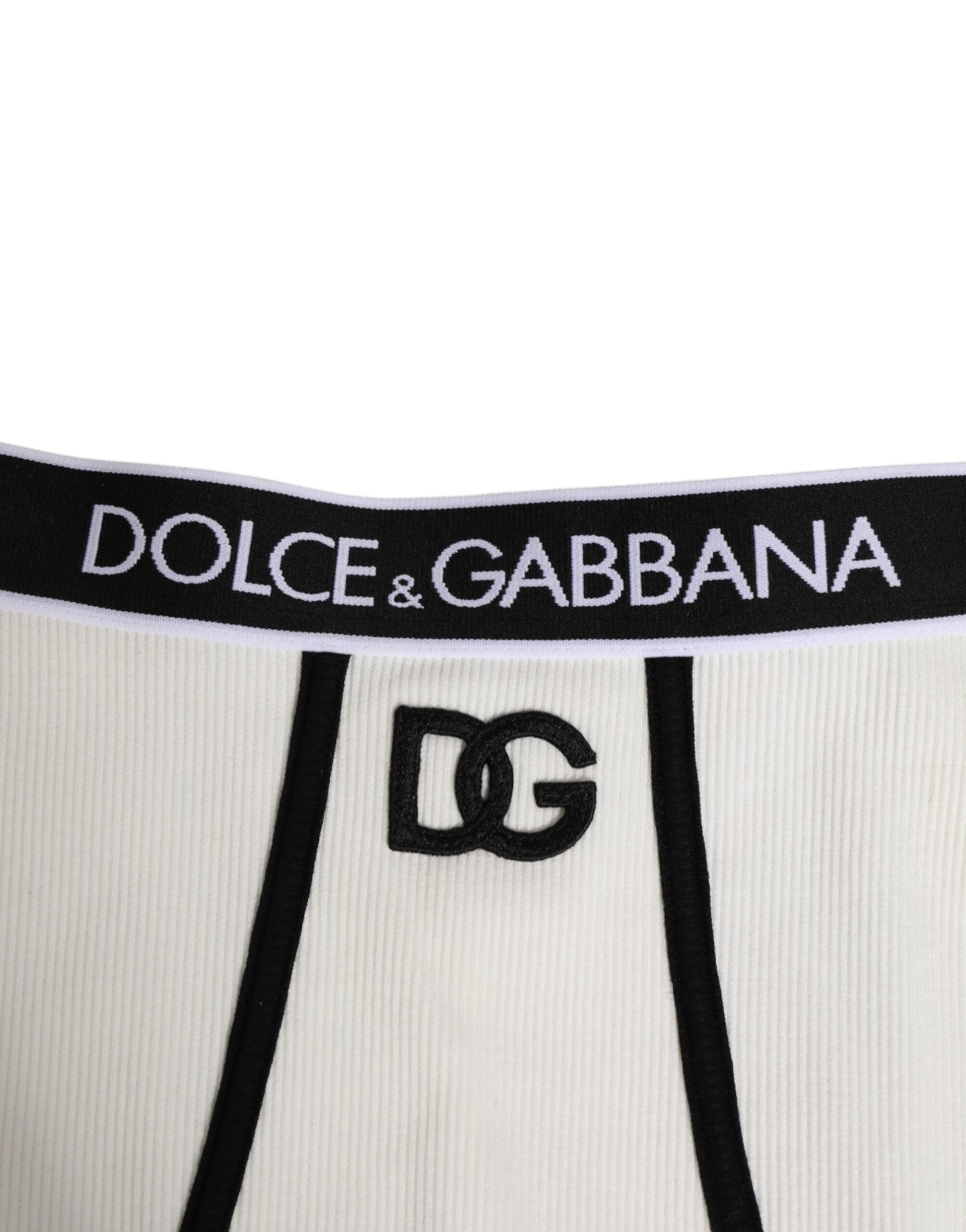 White Cotton Stretch High Waist Culotte Underwear