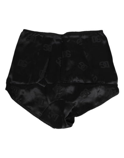 Black Silk Stretch High Waist Girdle Underwear