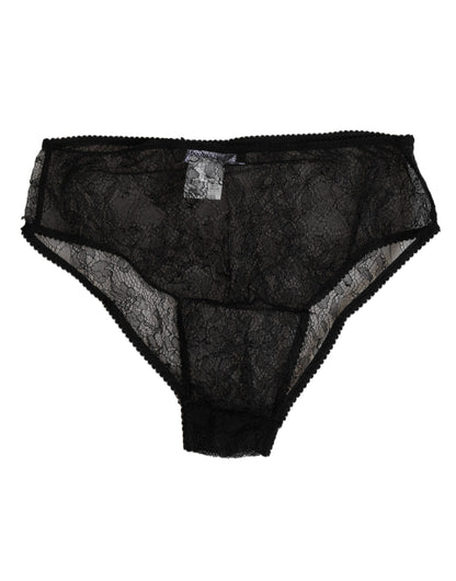 Black Nylon Stretch High Waist Panty Underwear