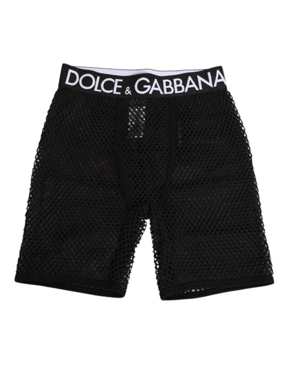 Black Cotton Logo Shorts Midi Trouser Underwear