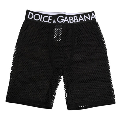 Black Cotton Logo Shorts Midi Trouser Underwear