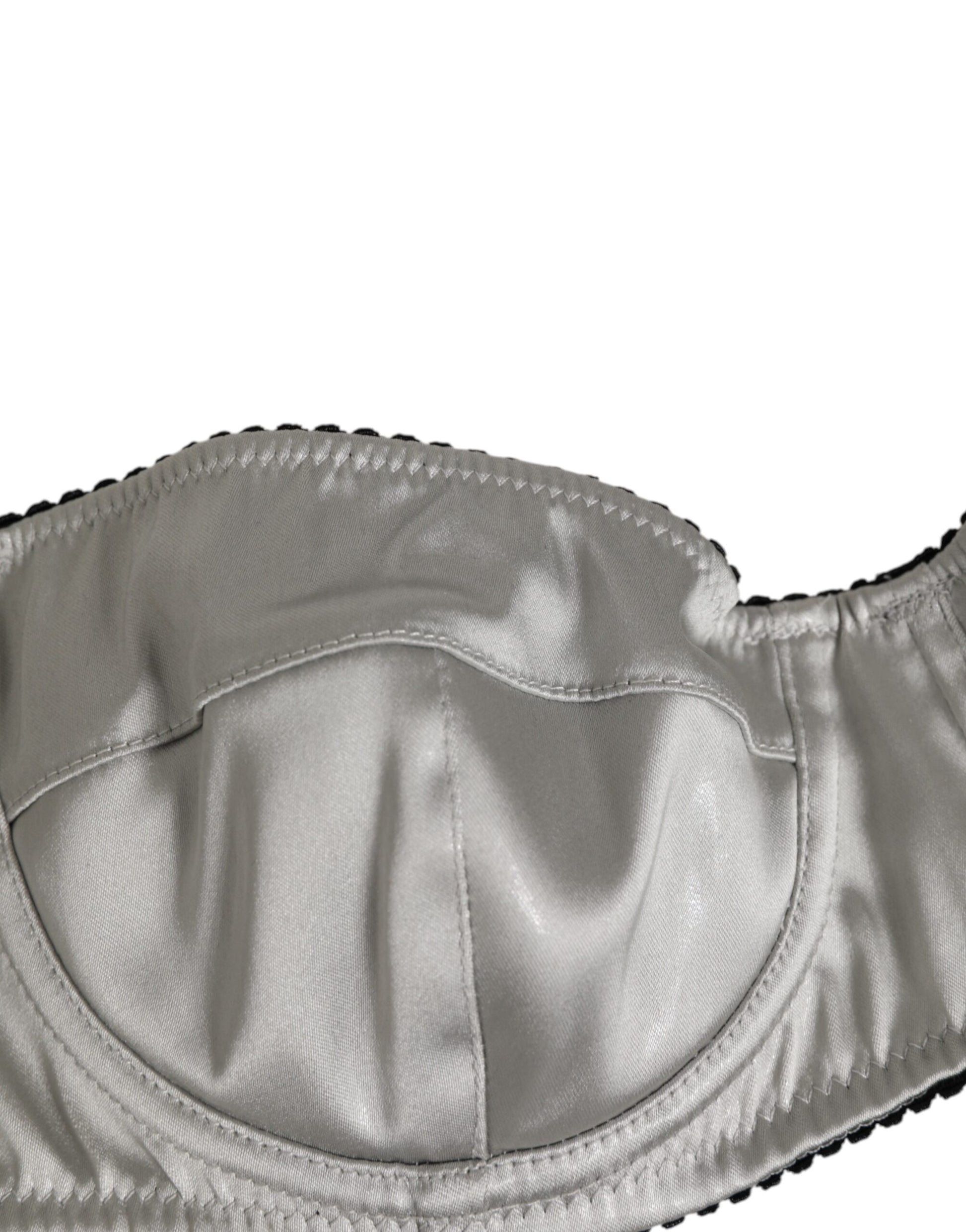 Gray Acetate Stretch Balconcino Bra Underwear