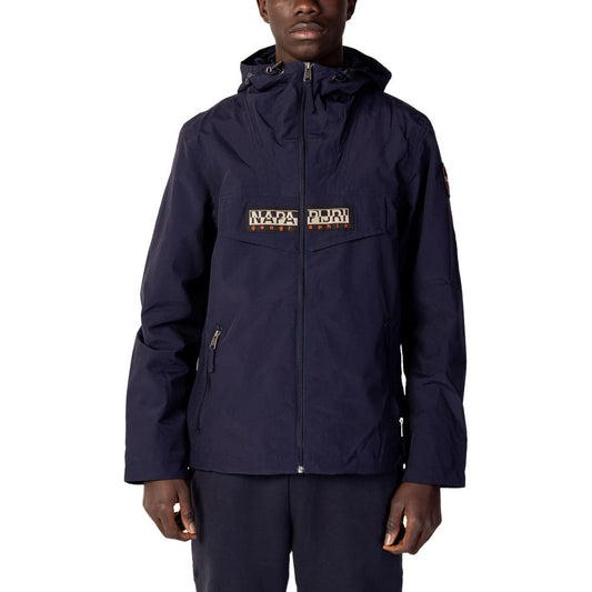 Blue Polyester Jackets & Coat