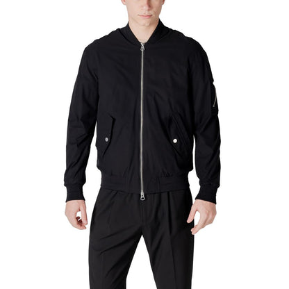 Black Polyester Jackets & Coat