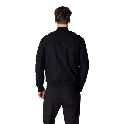 Black Polyester Jackets & Coat