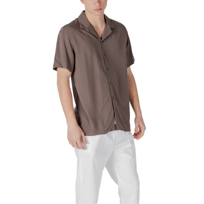 Brown Viscose Shortsleeve