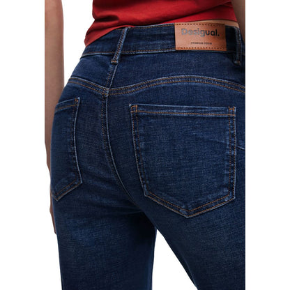 Blue Cotton Bootcut Jean
