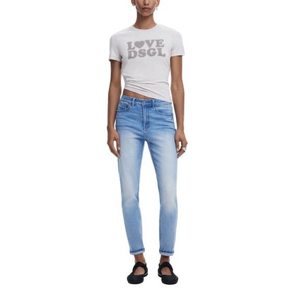 Light Blue Cotton Skinny Jean