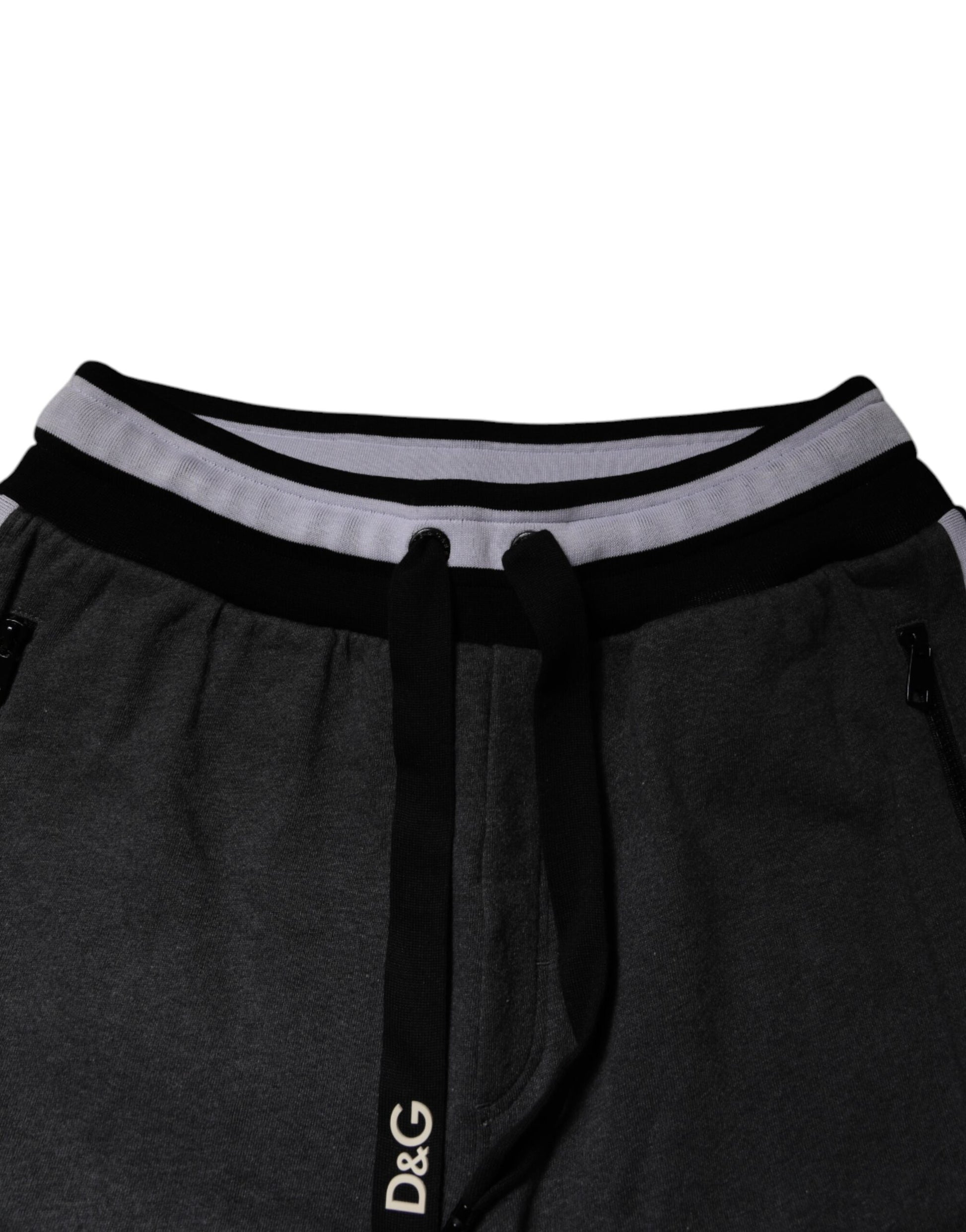 Black Gray Cotton Layered Sweatpants Pants