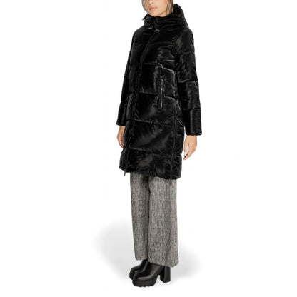 Black Polyester Jackets & Coat