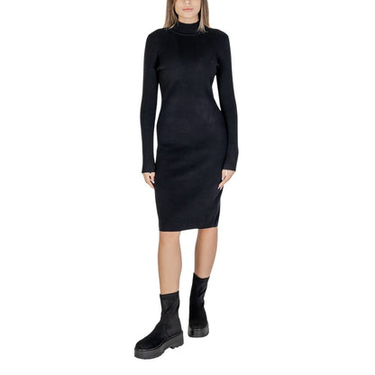 Black Viscose Midi