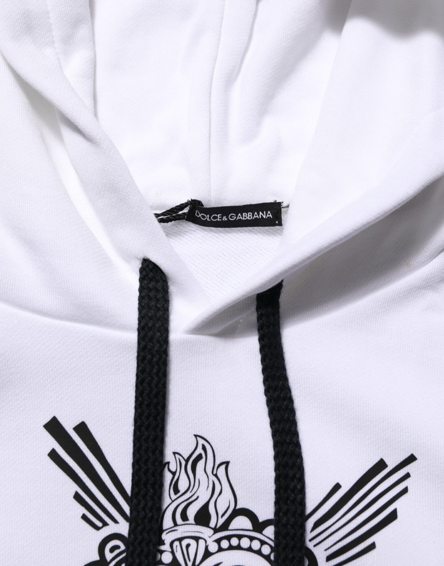 White Sacred Heart Hooded Sweatshirt Sweater
