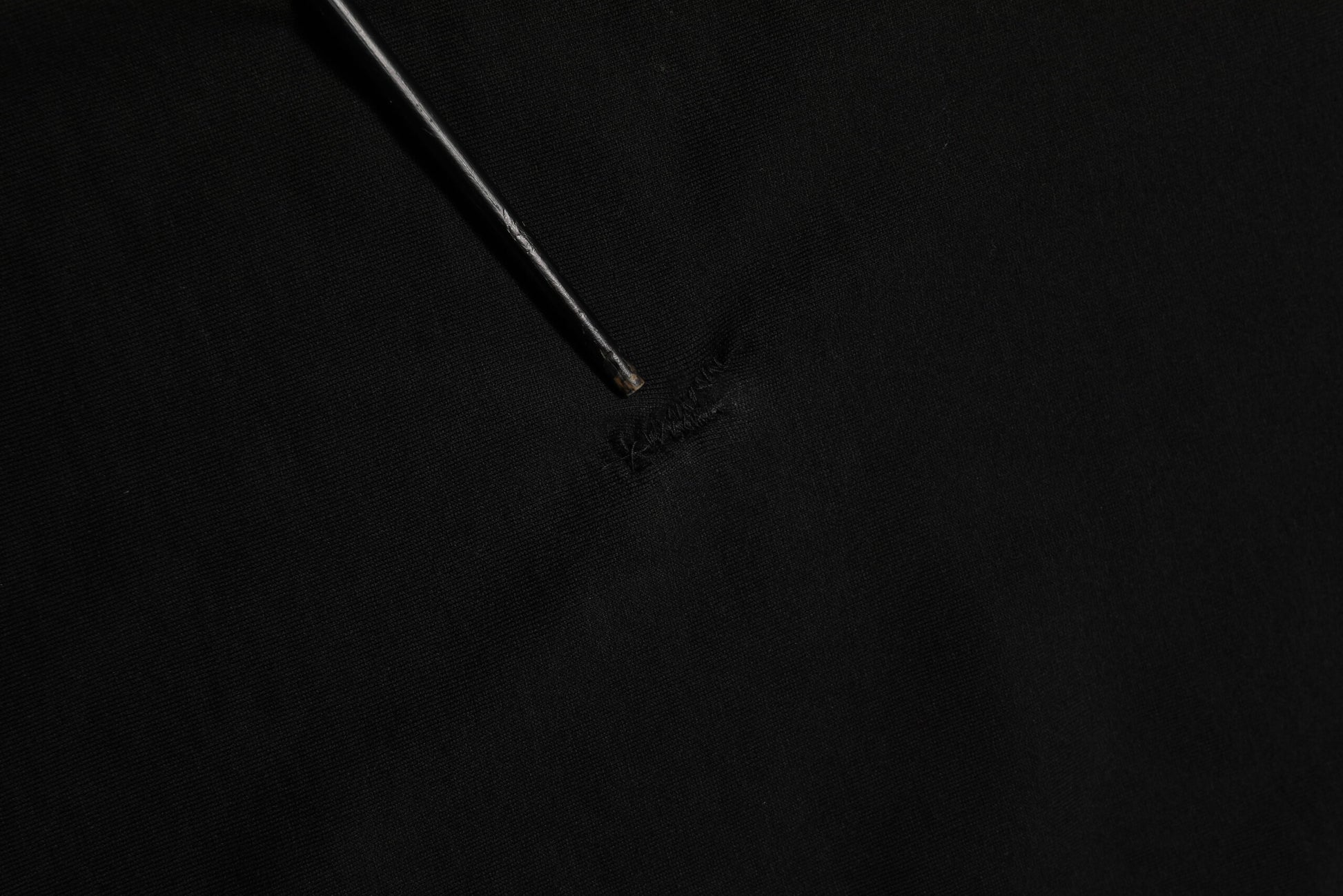 Black Logo Tape Cotton Crew Neck Men T-shirt
