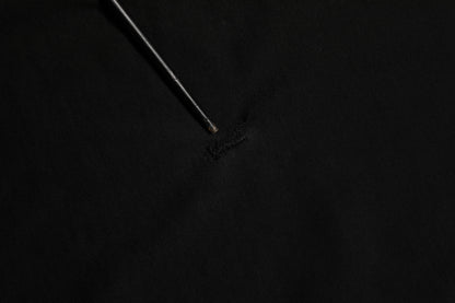 Black Logo Tape Cotton Crew Neck Men T-shirt