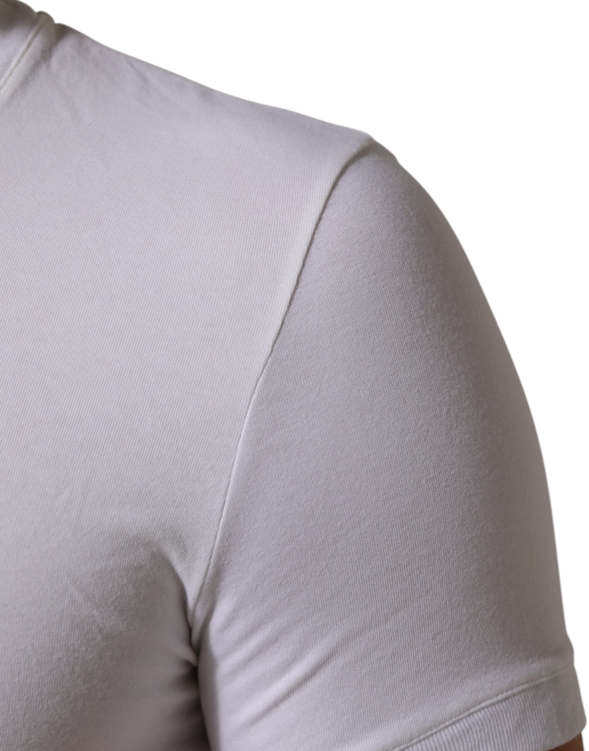 White Cotton Round Neck Underwear T-shirt
